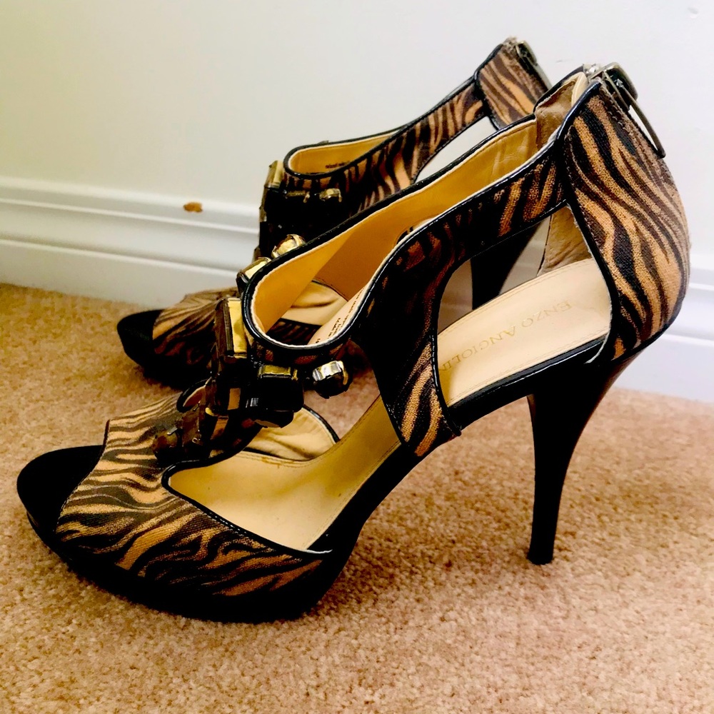 Zebra print high heels